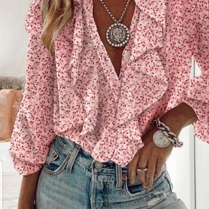 ￼

￼

￼

1/3

Floral Print Ruffles Long Sleeve Top